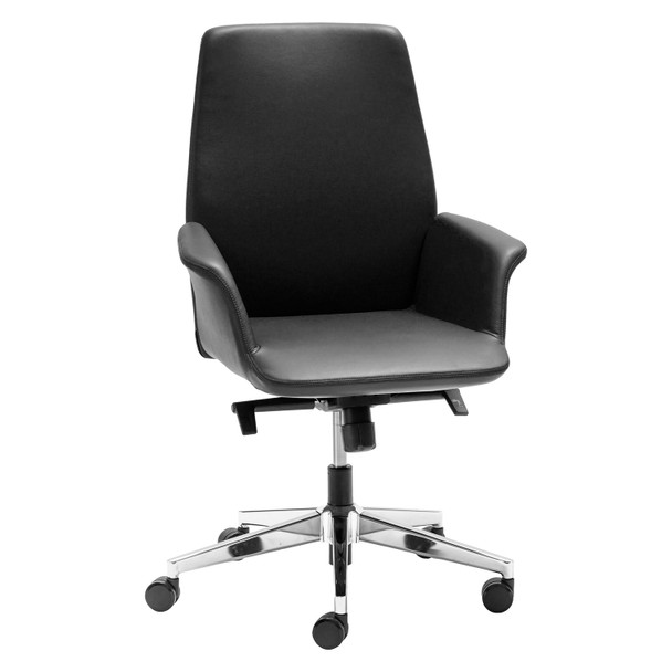 Rapidline Accord Executive Medium Back Chair Black Leather
