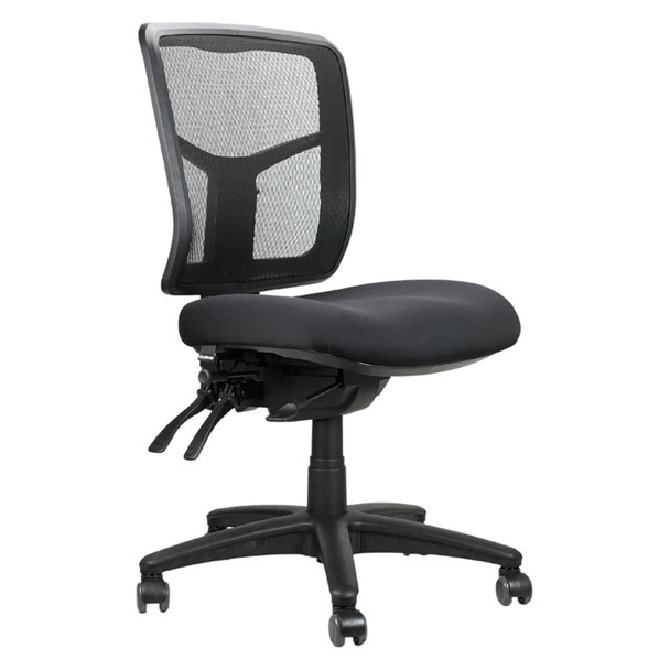 Rapidline Mirae Operator Chair Medium Mesh Back Black Fabric