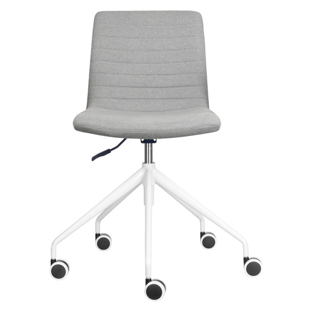 Rapidline Pixel 5 Star Breakout and Meeting Chair Light Grey Fabric / White Base | Mega Office Supplies
