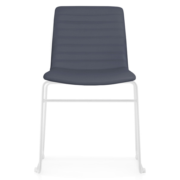 Rapidline Pixel Sled Base Breakout and Visitor Chair French Navy PU / White Base