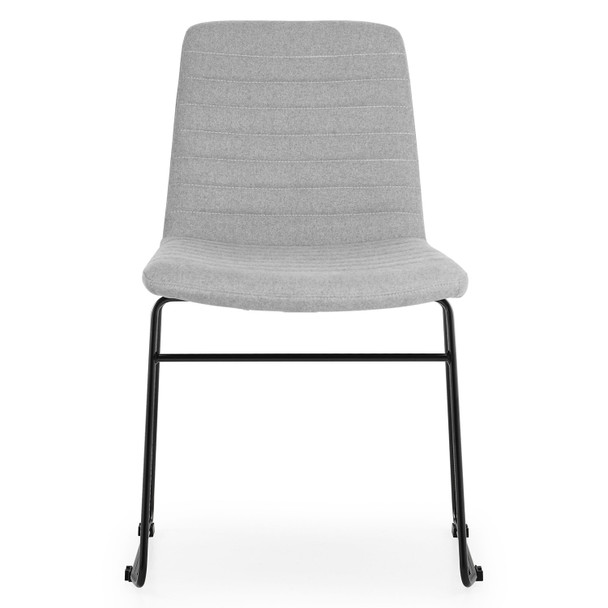 Rapidline Pixel Sled Base Breakout and Visitor Chair Light Grey Fabric / Black Base