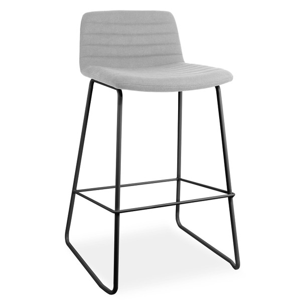 Rapidline Pixel Bar High Stool 730mm Height Light Grey Fabric / Black