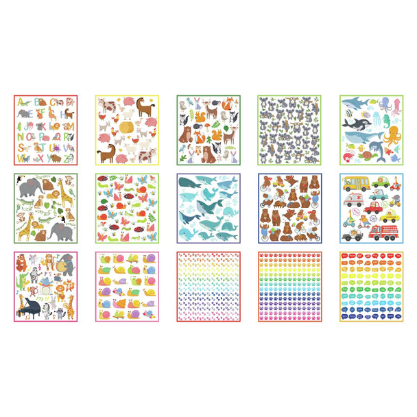 Animal World Pack of 800 Learning Can Be Fun Sticker Set