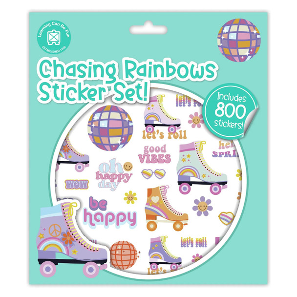 Learning Can Be Fun Sticker Set Chasing Rainbows Pack of 800 | Mega Office Supplies