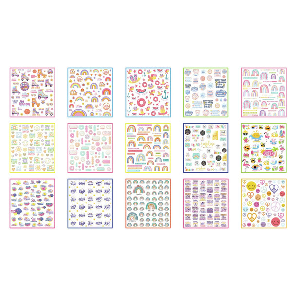 Learning Can Be Fun Pack of 800 Sticker Set Chasing Rainbows | Mega Office Supplies