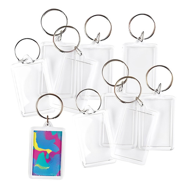 Creative School Supply Rectangle Key Ring Tags Pack of 10 | Mega Office Supplies