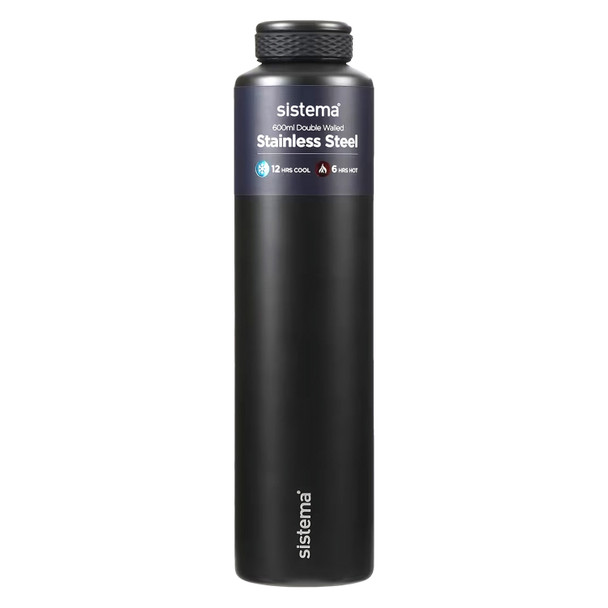 Sistema Assorted Stainless Steel Insulated Drink Bottle 600ml