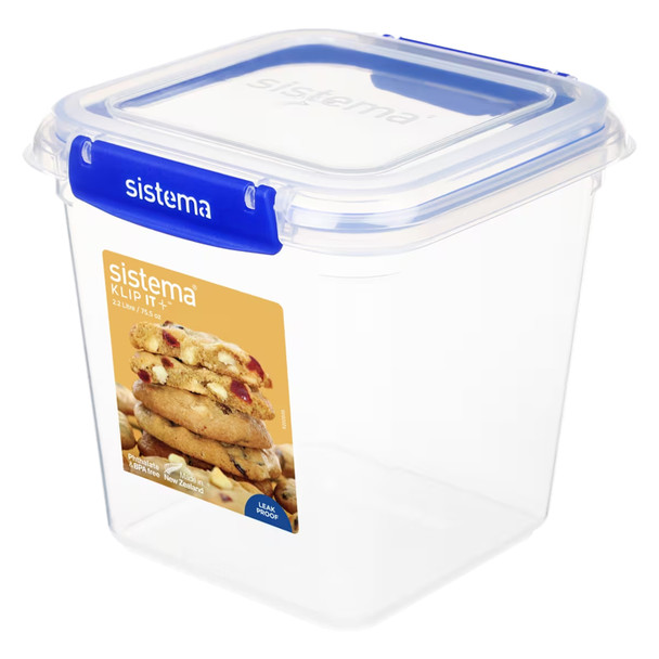 Sistema Klip It Plus Plastic Container Square 2.2L Dark Blue