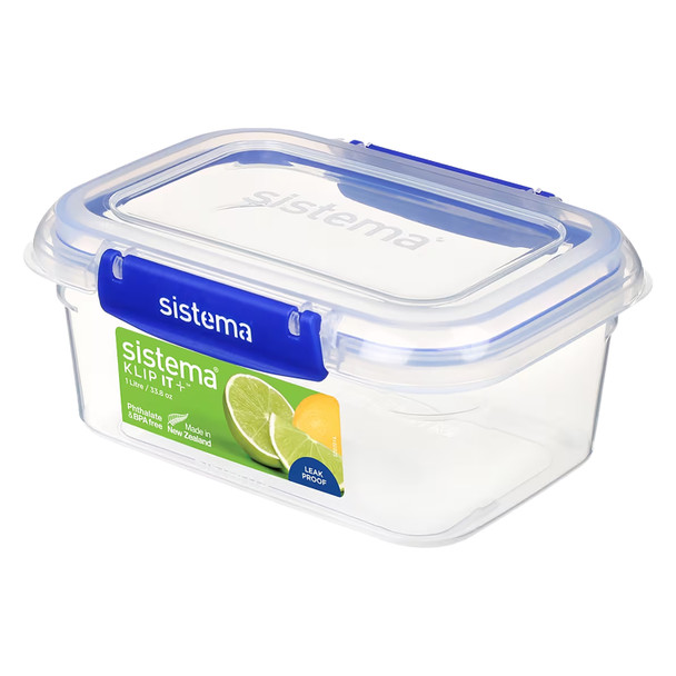Sistema Klip It Plus Rectangle Container 1L Dark Blue | Mega Office Supplies