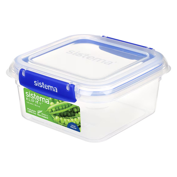 Sistema Klip It Plus Plastic Container Square 1.15L Dark Blue