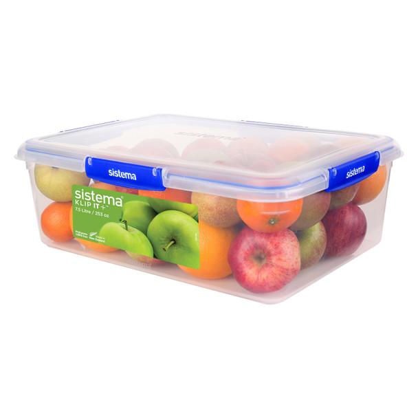 Sistema Klip It Plus Rectangle 7.5L Plastic Container Dark Blue