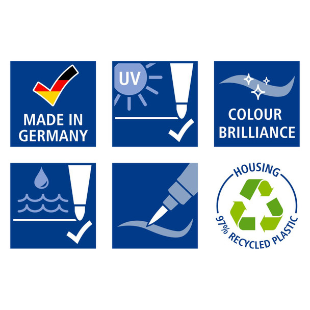 Staedtler Assorted Colours Pack of 24 371 Pigment Arts Brush Pen | Mega Office Supplies