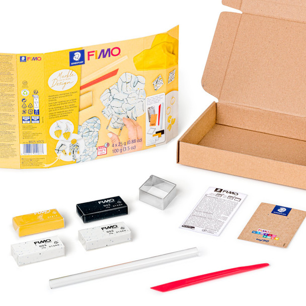Fimo Oven-Bake Modelling Clay How-To-Create Set "Marble Design" 8025 HTC | Mega Office Supplies