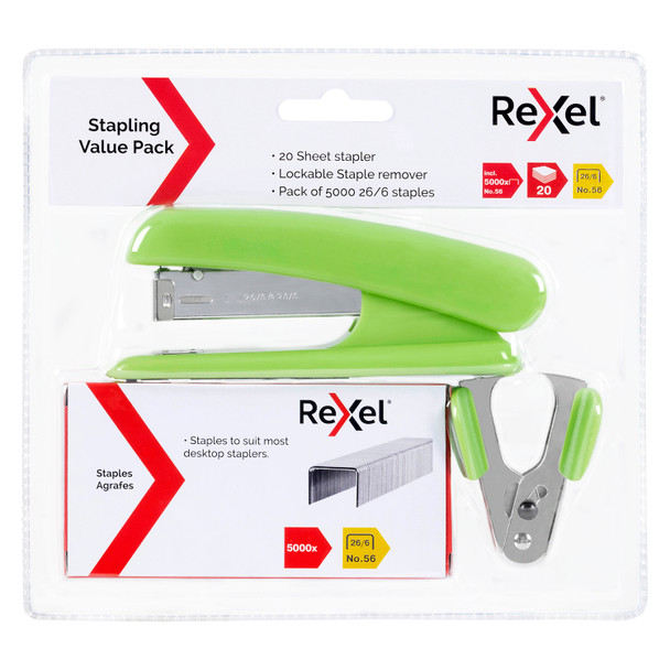 Rexel Stapling Value Pack Lime | Mega Office Supplies