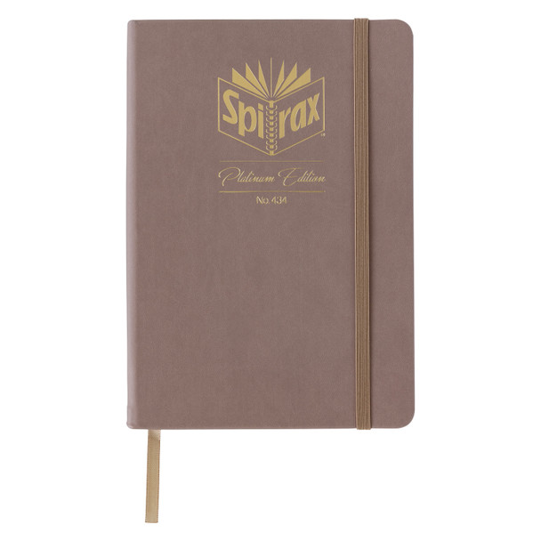 Spirax Platinum Premium Journal A5 160 Page 7mm Lined Latte Pack of 10