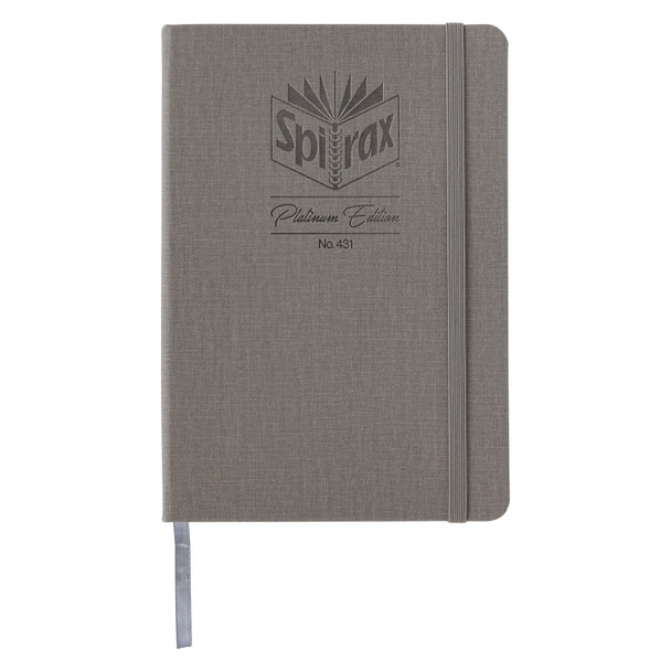 Spirax Platinum Journal Linen-Look A5 160 Page 7mm Lined Storm Pack of 10