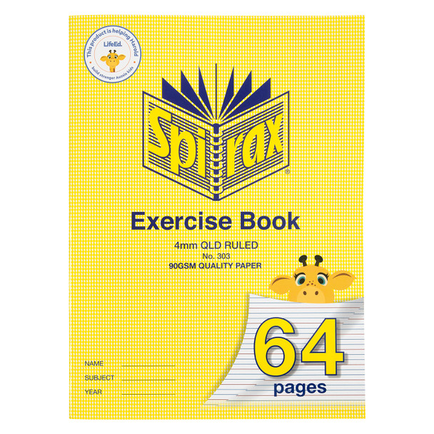 Spirax 303 Super Size Exercise Book 320x235 64 Page 4mm Ruled - Pack of 10 | Mega Office Supplies
