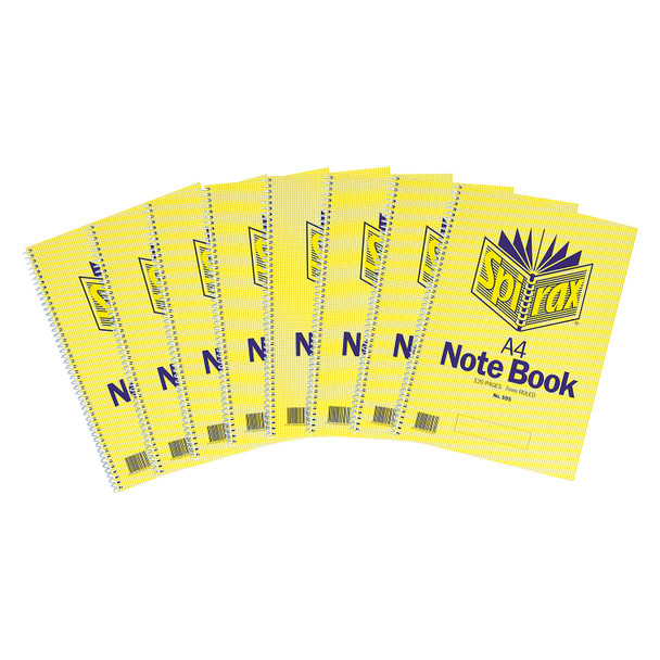 Spirax 595 Side Opening Notebook A4 120 Page - Pack of 8 | Mega Office Supplies