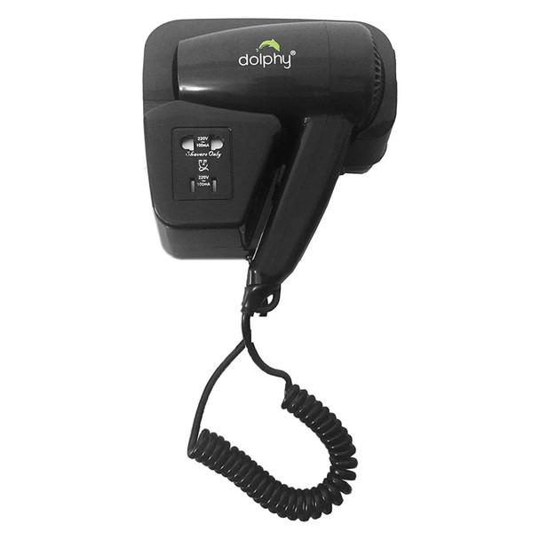 Dolphy 1200W Black Wall Mount Hair Dryer | Mega Office Supplies