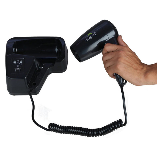 Dolphy Black Wall Mount Hair Dryer 1200W | Mega Office Supplies