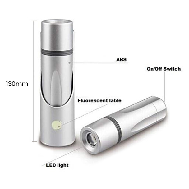 Dolphy Hotel Emergency Torch Silver Wall Mounted (4xAAA Batteries) | Mega Office Supplies