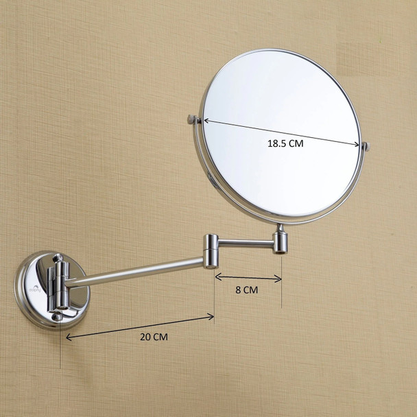 Dolphy Mirror Wall Mount Chrome 5X Magnifying | Mega Office Supplies