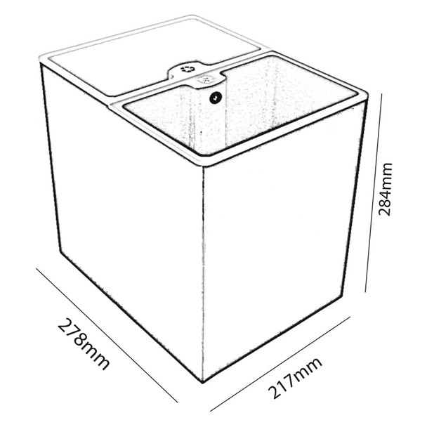 Dolphy Black Dustbin with Two Container Rectangular 14L | Mega Office Supplies