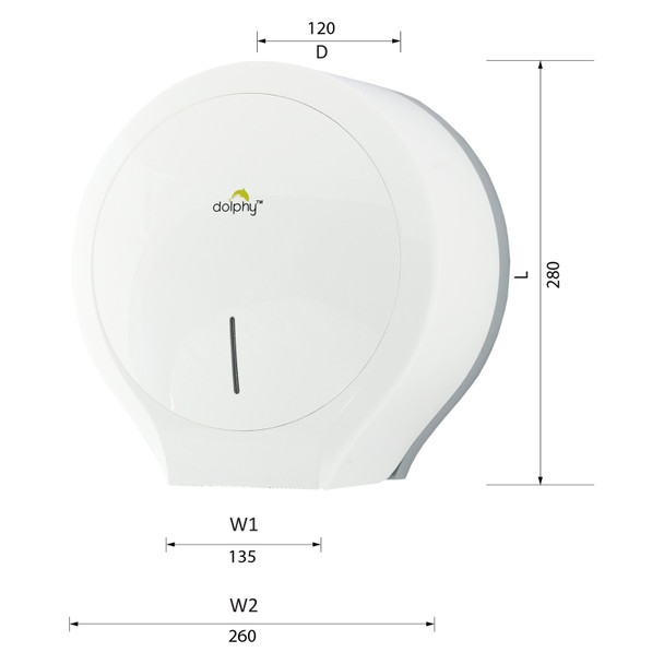 Dolphy Toilet Roll Dispenser White Classic Jumbo | Mega Office Supplies