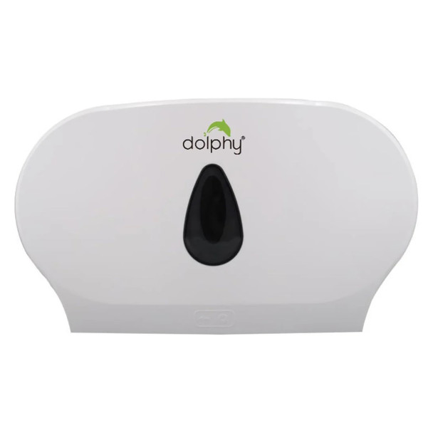 Dolphy Twin Jumbo Toilet Roll Dispenser White | Mega Office Supplies