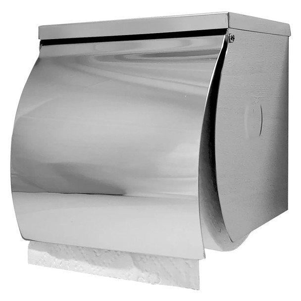 Dolphy Roll Holder with Shelf Silver Stainless Steel Single Toilet | Mega Office Supplies