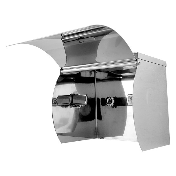 Dolphy Silver Stainless Steel Single Toilet Roll Holder with Shelf | Mega Office Supplies