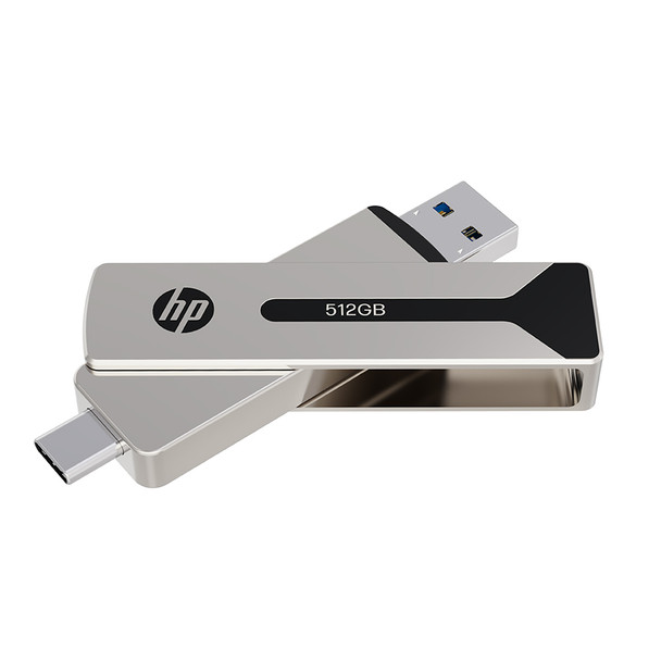911 Pro SSD USB 3.2 512GB Type A+C Flash Drive Pearl Nickel HP