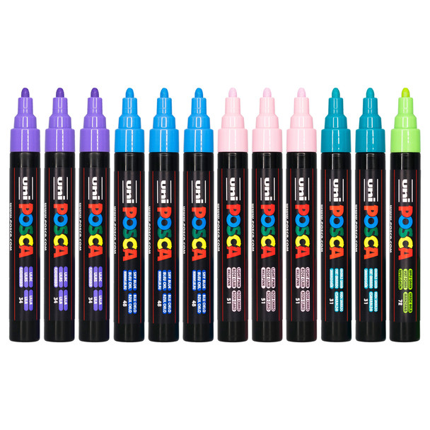 Posca PC-5M Paint Marker Pen Assorted Bullet Medium Set of 12
