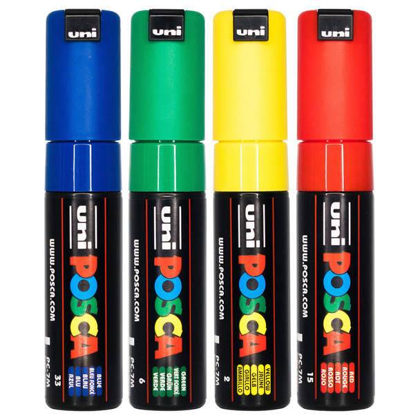 Posca Paint Marker Pen Assorted Wallet 4 PC-7M | Mega Office Supplies