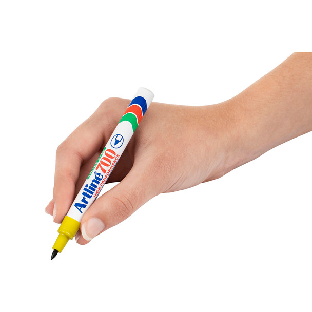 Artline Yellow 700 Permanent Marker 0.7mm Bullet Nib Box 12 | Mega Office Supplies