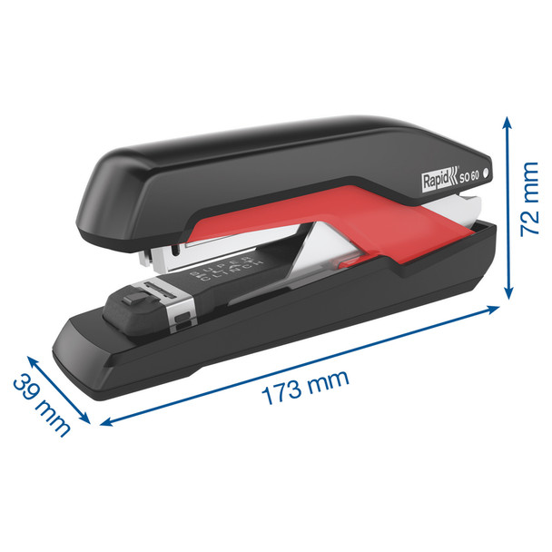 Rapid Black/Red SO60 Supreme Omnipress Fullstrip Stapler | Mega Office Supplies