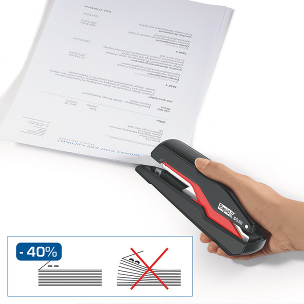 Rapid Omnipress Fullstrip Stapler Black/Red SO60 Supreme | Mega Office Supplies