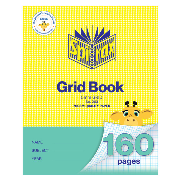 Spirax 263 Grid Book 225 x 175mm 160 Page 5mm Pack of 10