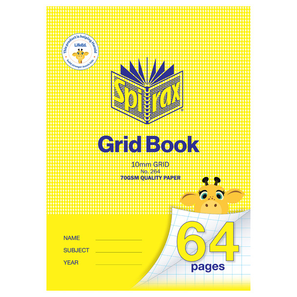 Spirax 264 Grid Book 250 x 175mm 64 Page 10mm Pack of 20