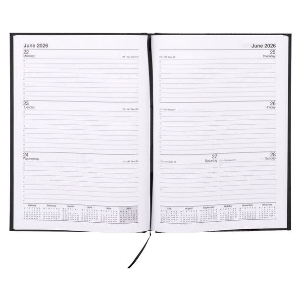 Casebound Diary A5 Week To View Black Cumberland 2026