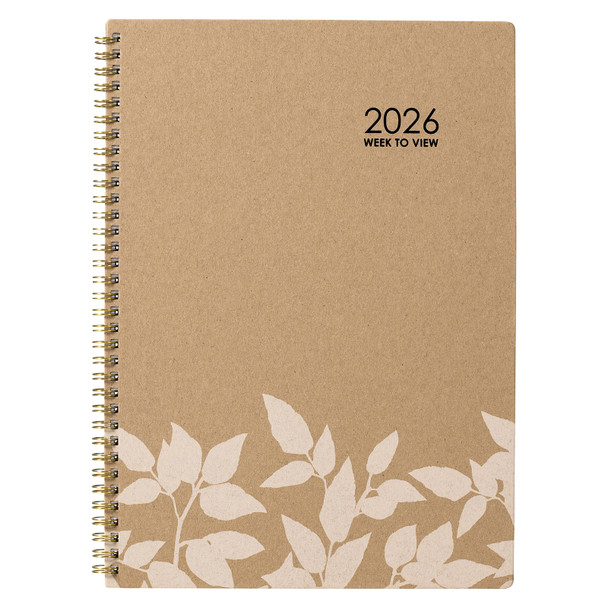 Ecowise 2026 Recycled Diary A4 Week To View Kraft Ecowise 2026 Recycled Diary A4 Week To View Kraft