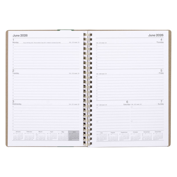 Recycled Diary A5 Week To View Kraft Ecowise 2026 Recycled Diary A5 Week To View Kraft Ecowise 2026