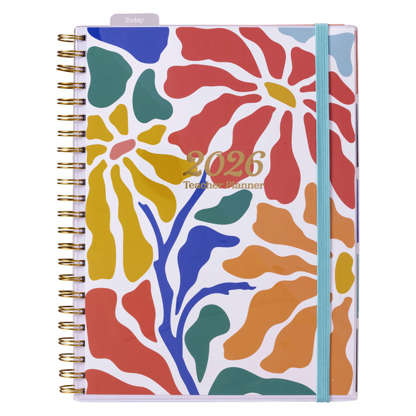 Cumberland 2026 Teacher Planner Spiral A4 Monthly View Floral