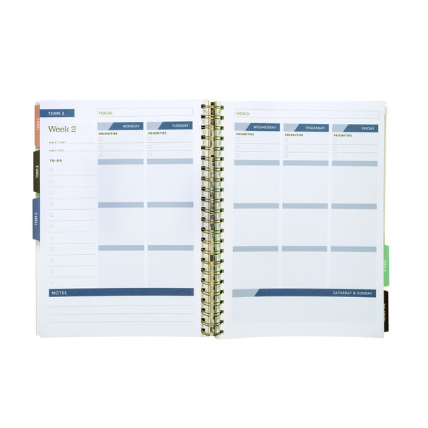 Teacher Planner Spiral A4 Monthly View Floral Cumberland 2026