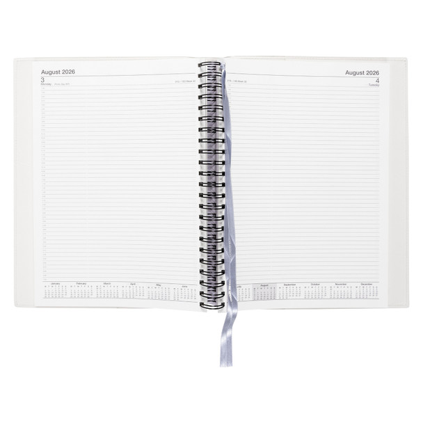 Soho PVC Spiral Diary A4 Day To A Page Ash 2026