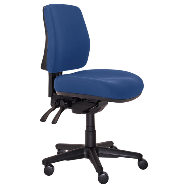 Buro Roma 3 Lever Mid Back with Seat Slide without Arms Navy | Mega Office Supplies