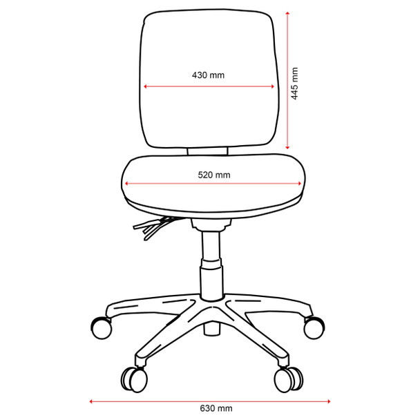 Buro Navy Roma 3 Lever Mid Back with Seat Slide without Arms | Mega Office Supplies