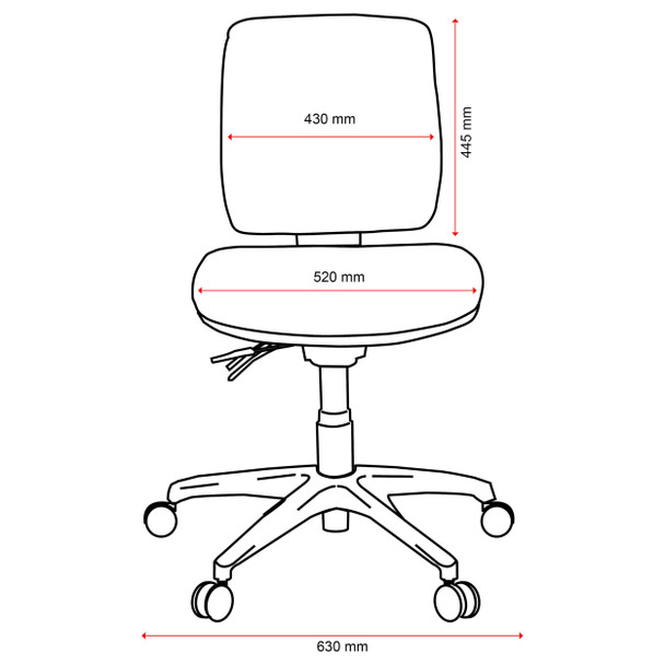 Buro Charcoal Roma 3 Lever Mid Back with Seat Slide without Arms | Mega Office Supplies