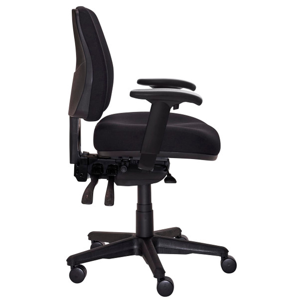 Buro Mid Back with Seat Slide with Arms Green Roma 3 Lever | Mega Office Supplies