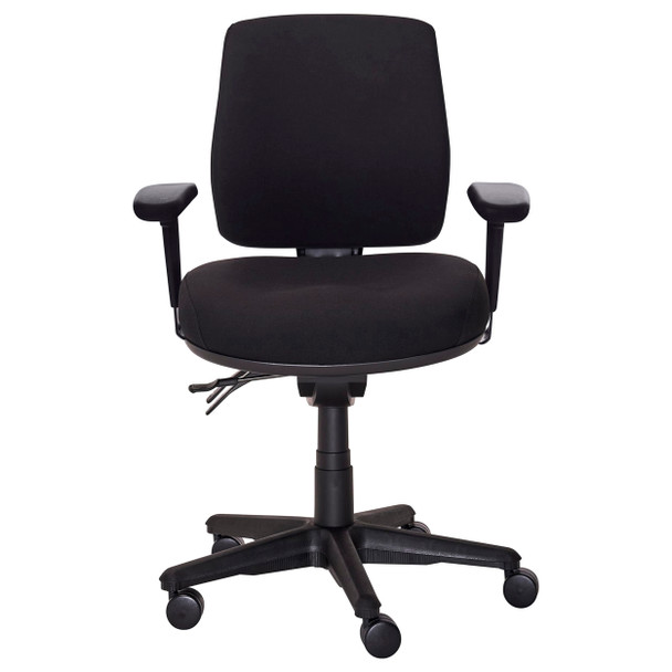 Buro 3 Lever Mid Back with Seat Slide with Arms Green Roma | Mega Office Supplies